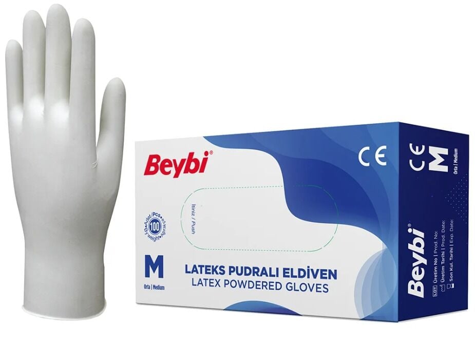 Ncar Beybi Lateks Pudralı Eldiven 100 lük kutu (6 adet)